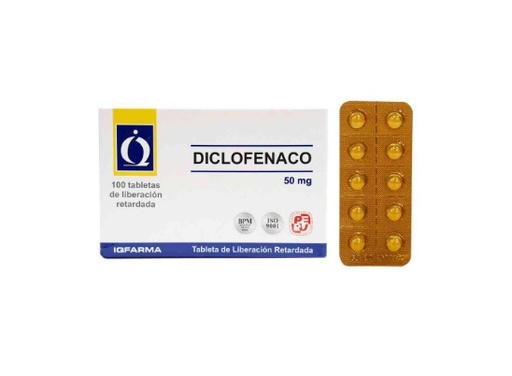 DICLOFENACO 50MG x 100TAB LIB RET - IQFARMA