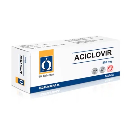 ACICLOVIR 800MG CJA x 10 TAB - IQFARMA