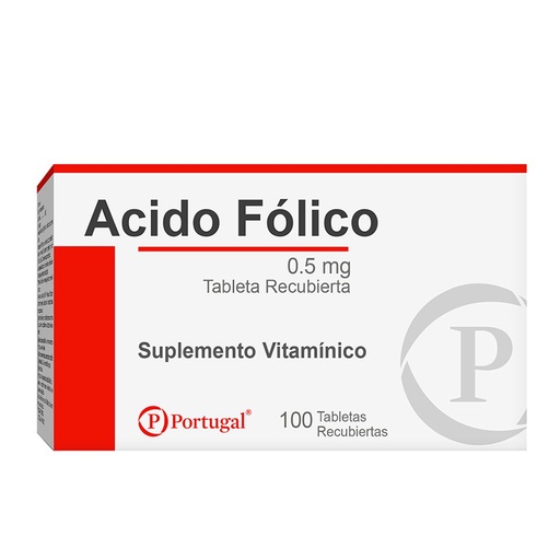 ACIDO FOLICO 0.5MG x 100 TAB - PORTUGAL