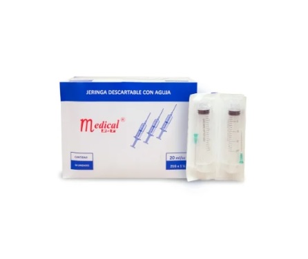 JERINGA 20ML 21G x 1.1/2 x 50 UND - MEDICAL